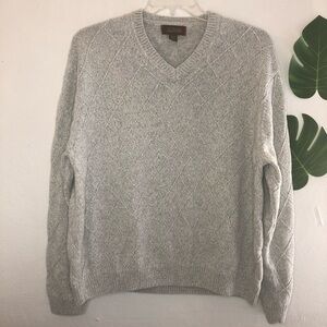 Tasso Elba Argyle Textured V-Neck Sweater XXL